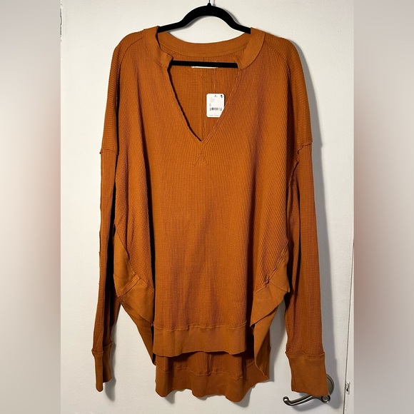 Free People We The Free Owen Thermal Top, Glazed Ginger - Picture 2 of 5